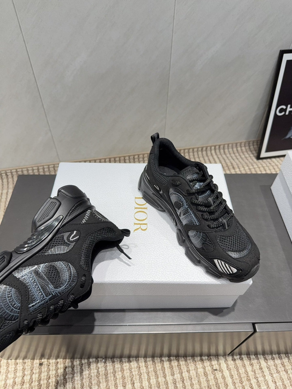 CD platform casual sneaker black suede mesh 539673