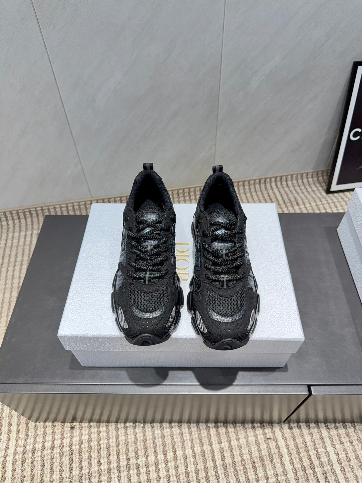 CD platform casual sneaker black suede mesh 539673