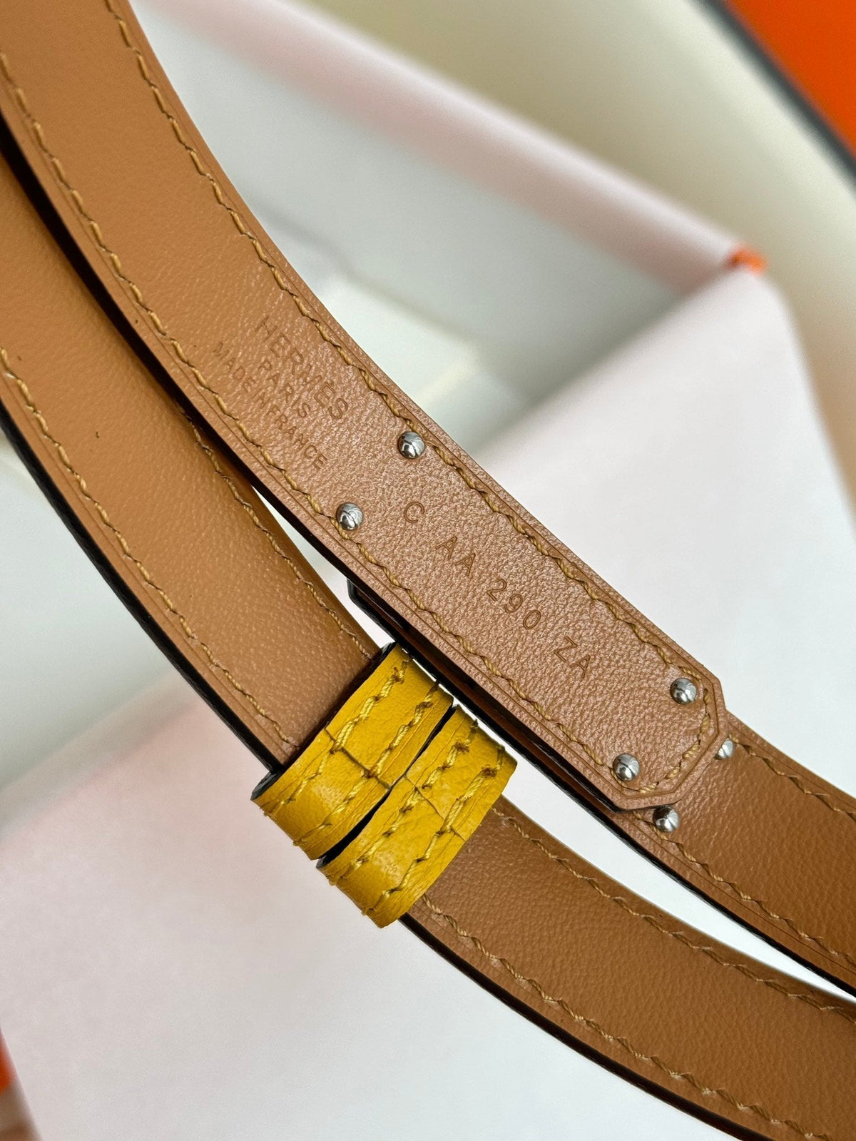 HM Kelly Belt 18mm Dark Yellow Epsom Leather