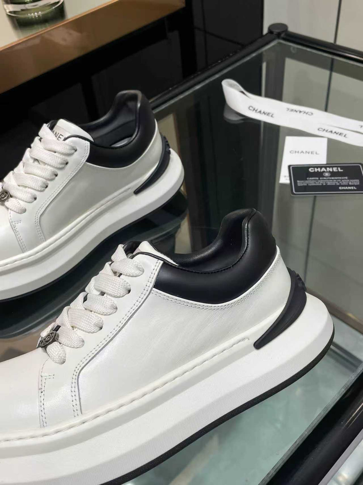 CC 26s Oversized Sneaker White Black Lambskin 935464