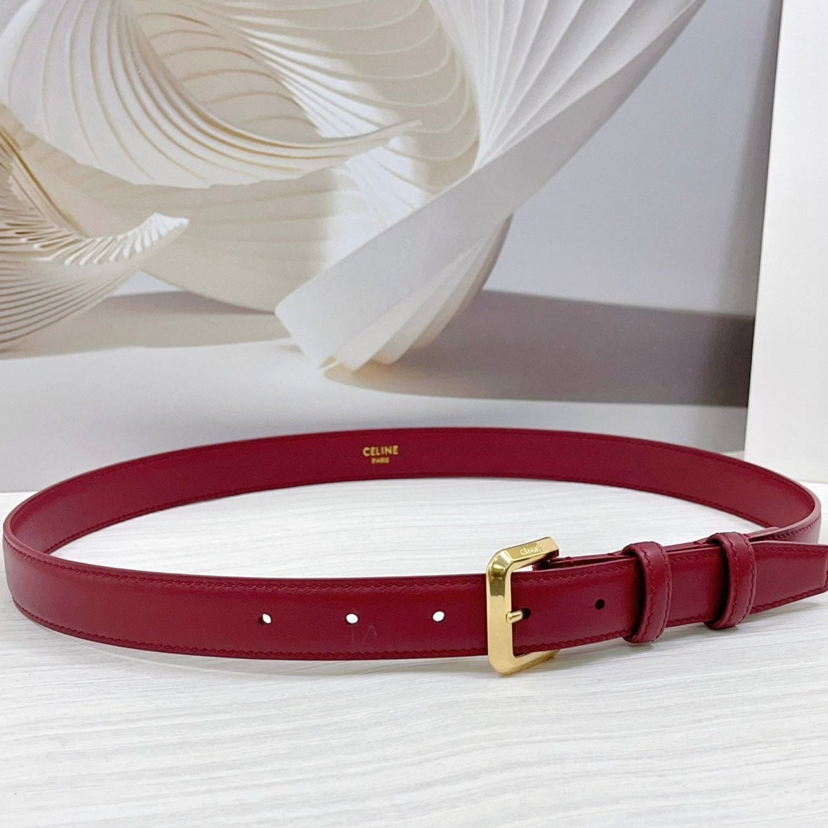 CEL Gold Western 25mm Belt Red Cowhide 181044