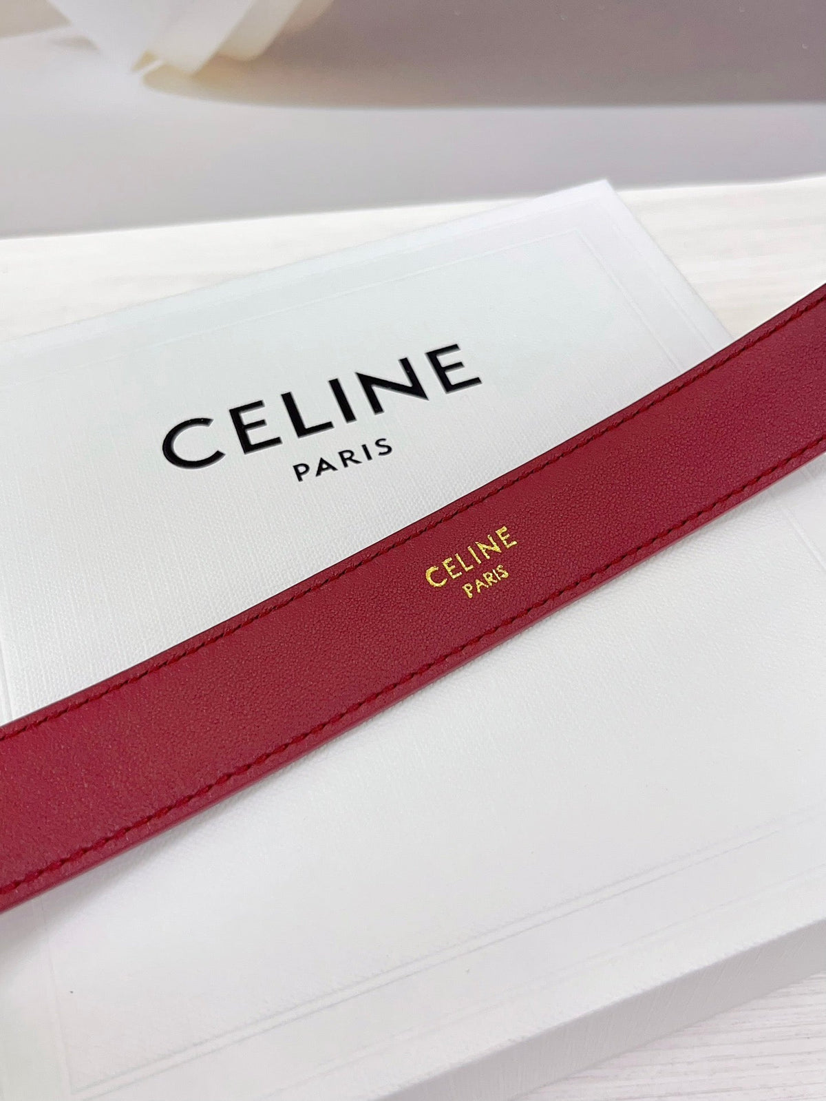 CEL Gold Western 25mm Belt Red Cowhide 181044