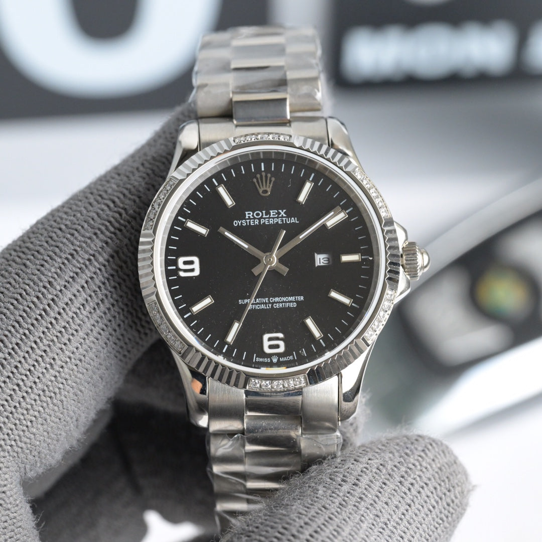 Rolex 25 Oyster 34mm Silver Stainless Steel