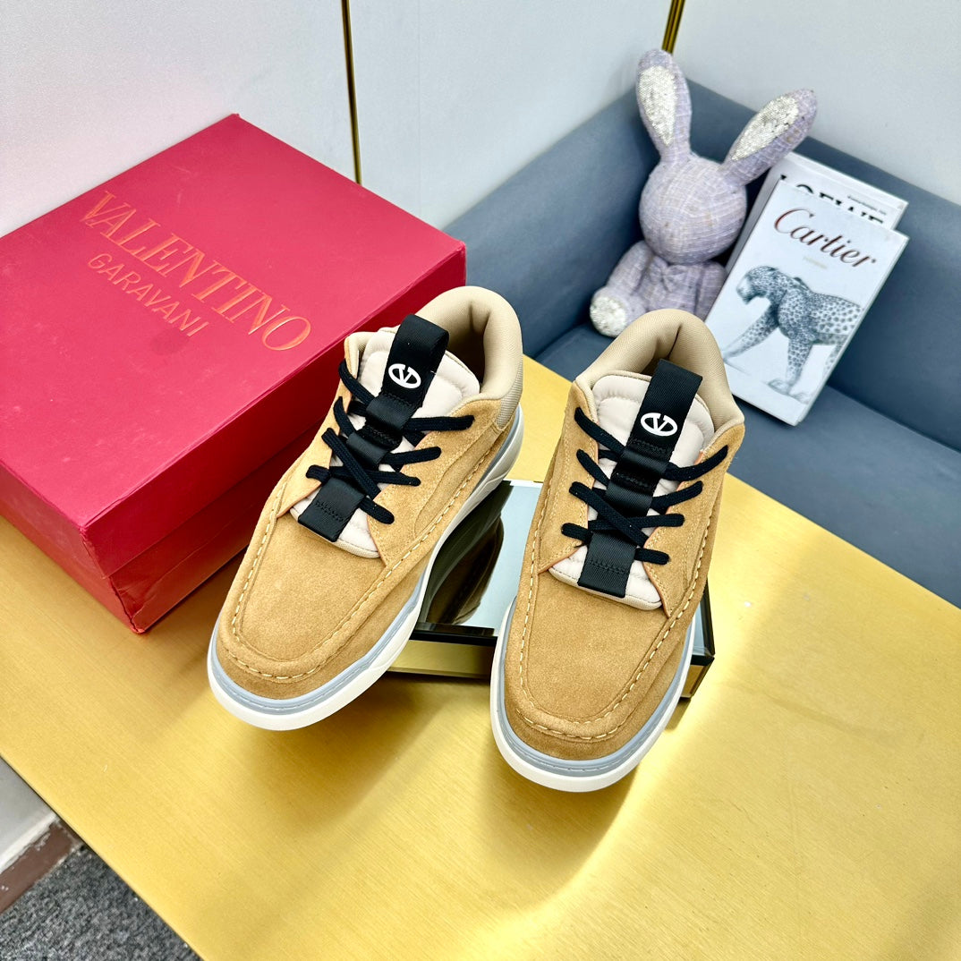 Mid-top Runboot Split Leather Sneaker 30mm Light Brown Yellow Suede 994561