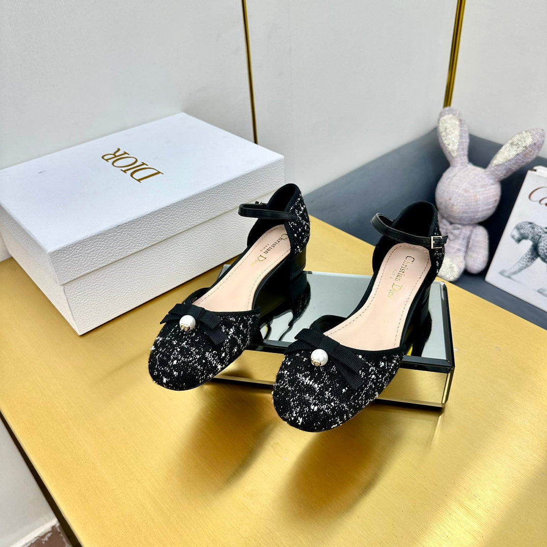 CD Ballet Slingback Pump 35mm In Black Tweed And Lambskin 111016