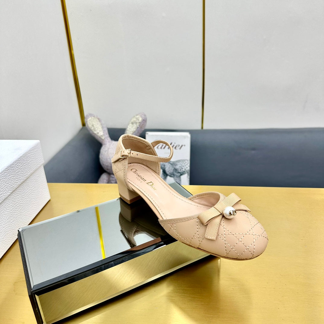 CD Ballet Slingback Pump 50MM In Nude Quilted Calfskin 111028
