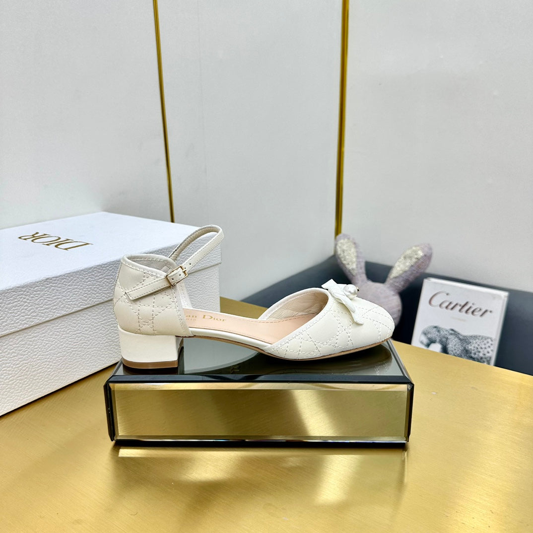 CD Ballet Slingback Pump 50MM In White Quilted Calfskin 111030