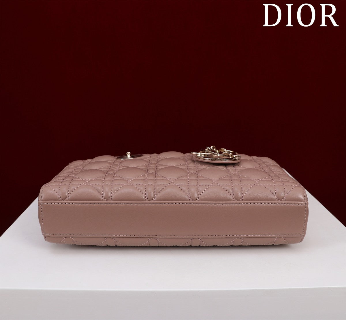 medium lady d-joy 26 chocolate lambskin