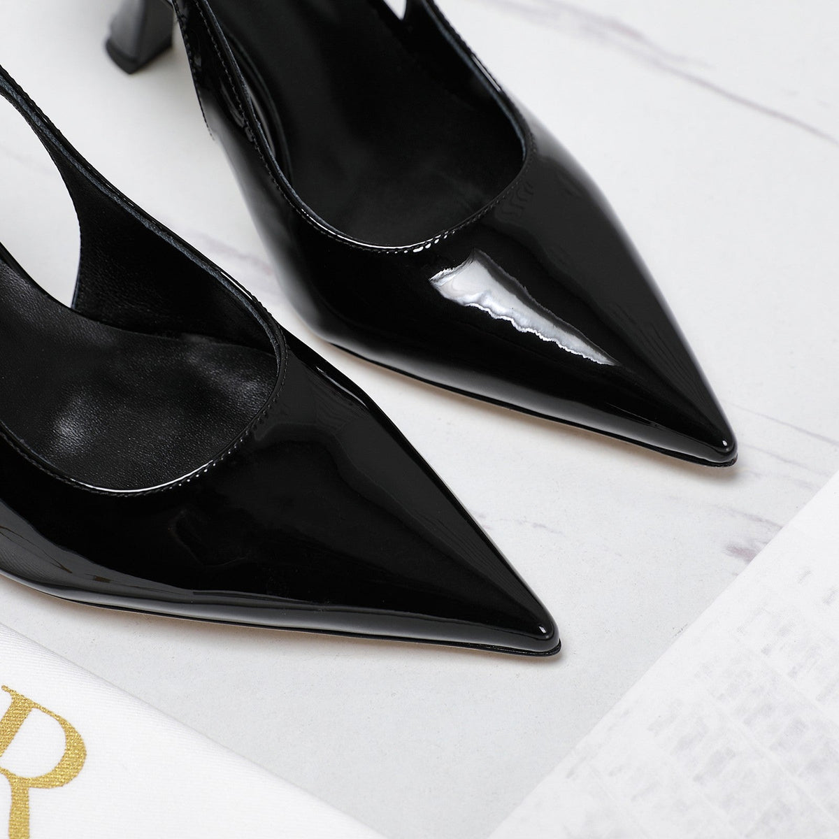 CD Tribales Slingback Pump Glossy Black Cowhide