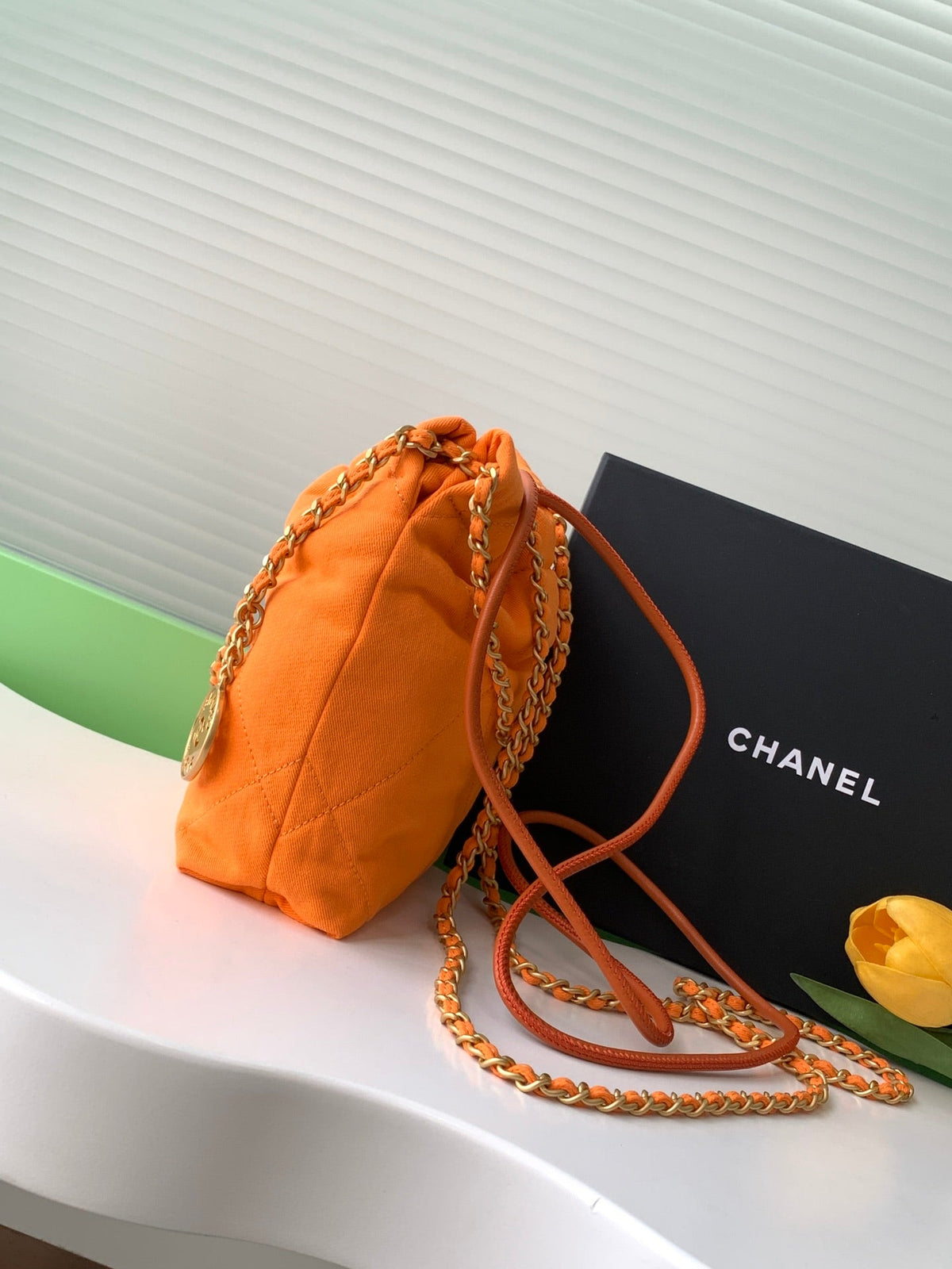 Chanel 25 Hobo Bag 20cm Orange Canvas 324802