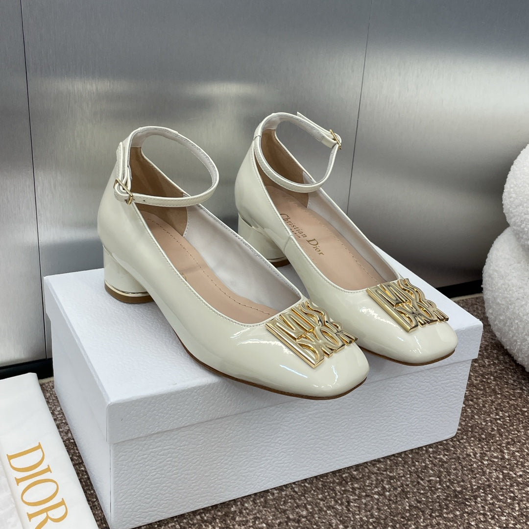 CD Miss Dior Pump 35mm Glossy White Cowhide