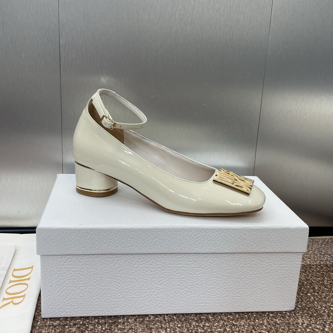 CD Miss Dior Pump 35mm Glossy White Cowhide