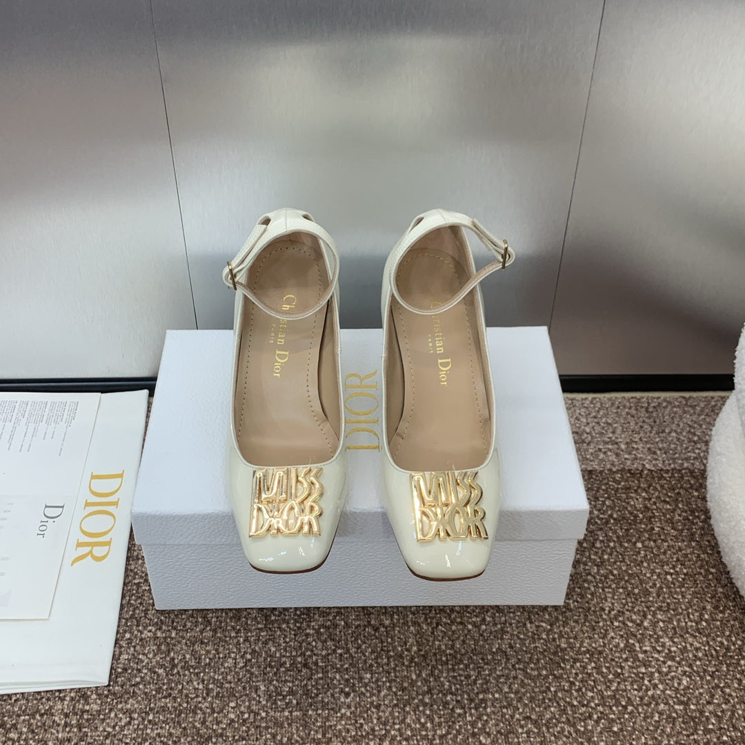 CD Miss Dior Pump 85mm Glossy White Cowhide