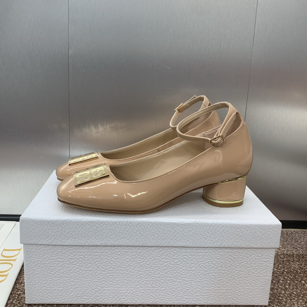 CD Miss Dior Pump 35mm Glossy Beige Cowhide