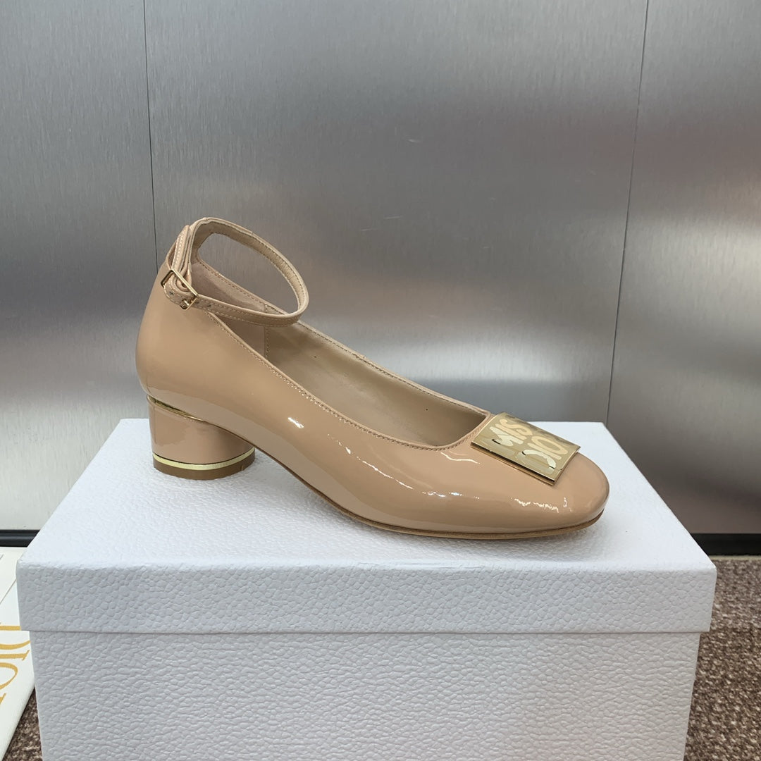 CD Miss Dior Pump 35mm Glossy Beige Cowhide