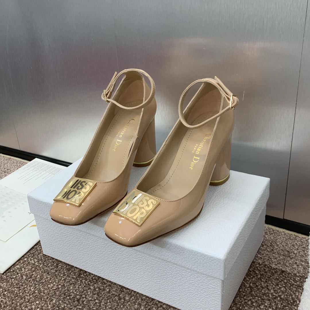 CD Miss Dior Pump 85mm Glossy Beige Cowhide