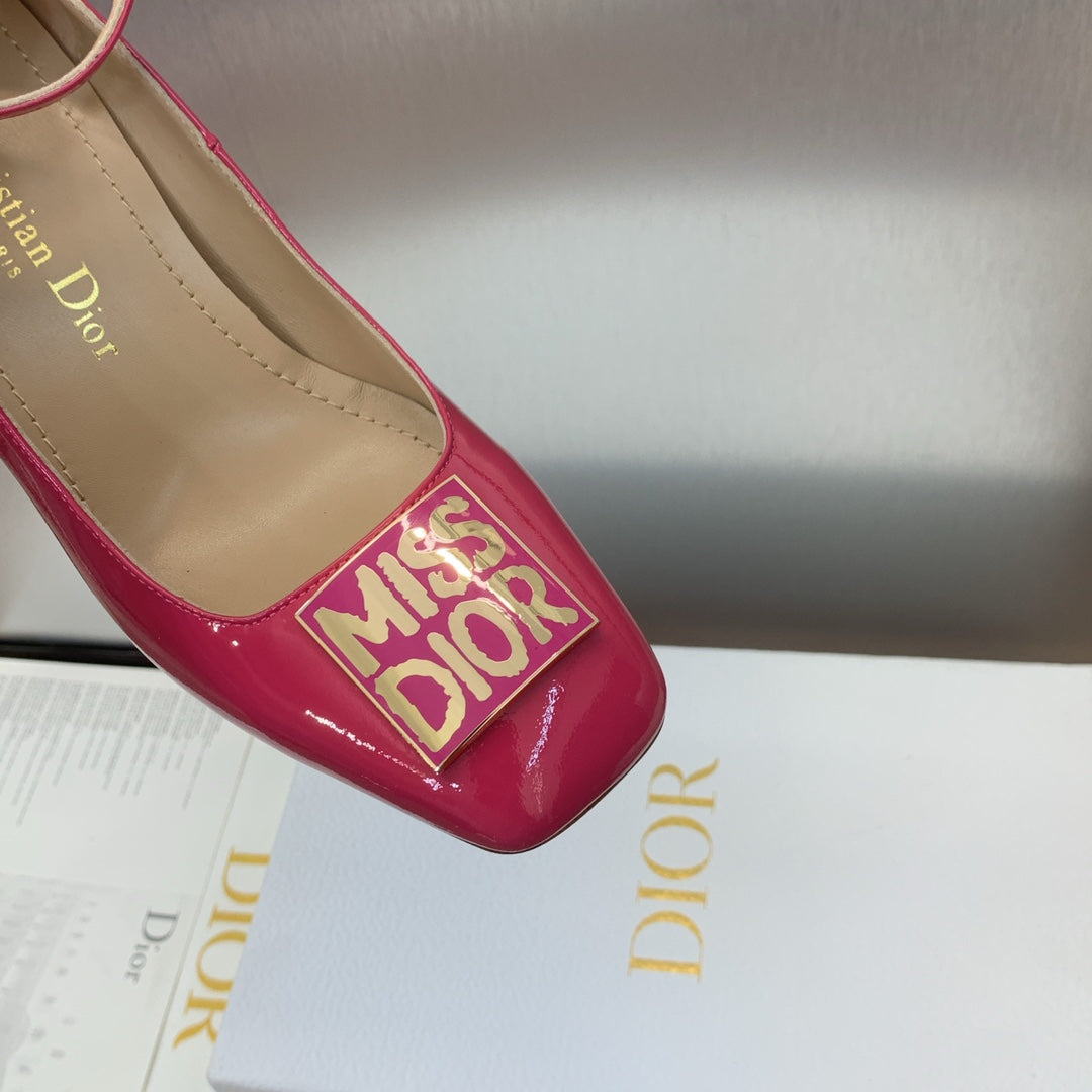 CD Miss Dior Pump 85mm Glossy Pink Cowhide