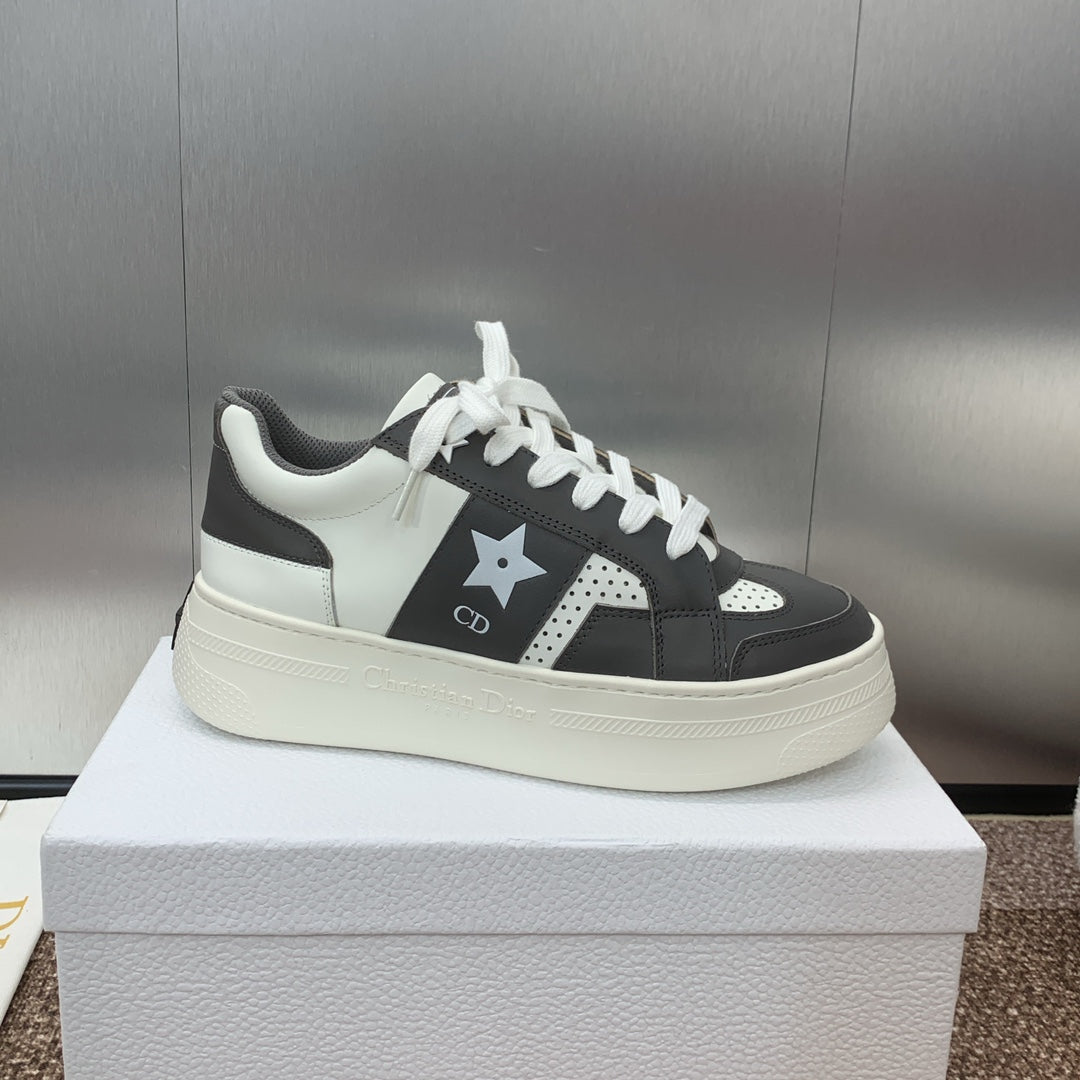 CD Star Platform Sneaker 35mm Black Calfskin