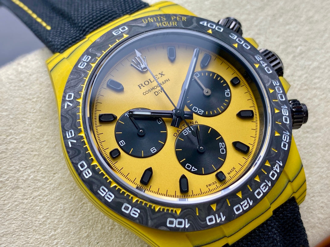 ROLEX Daytona 40mm Yellow Black Fiber Woven