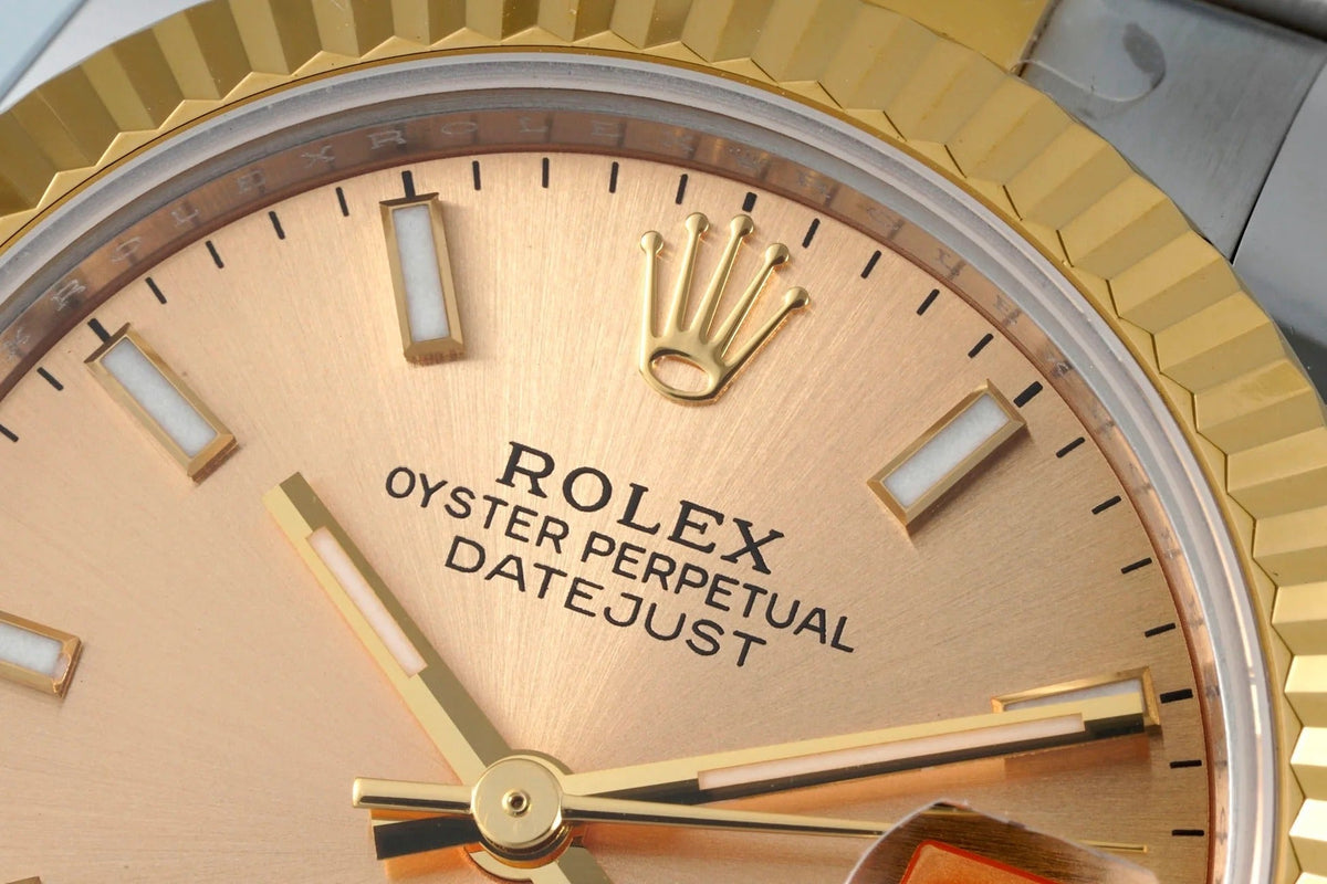Rolex Datejust 31mm Two-Tone Yellow Gold Fluted Bezel Champagne Dial