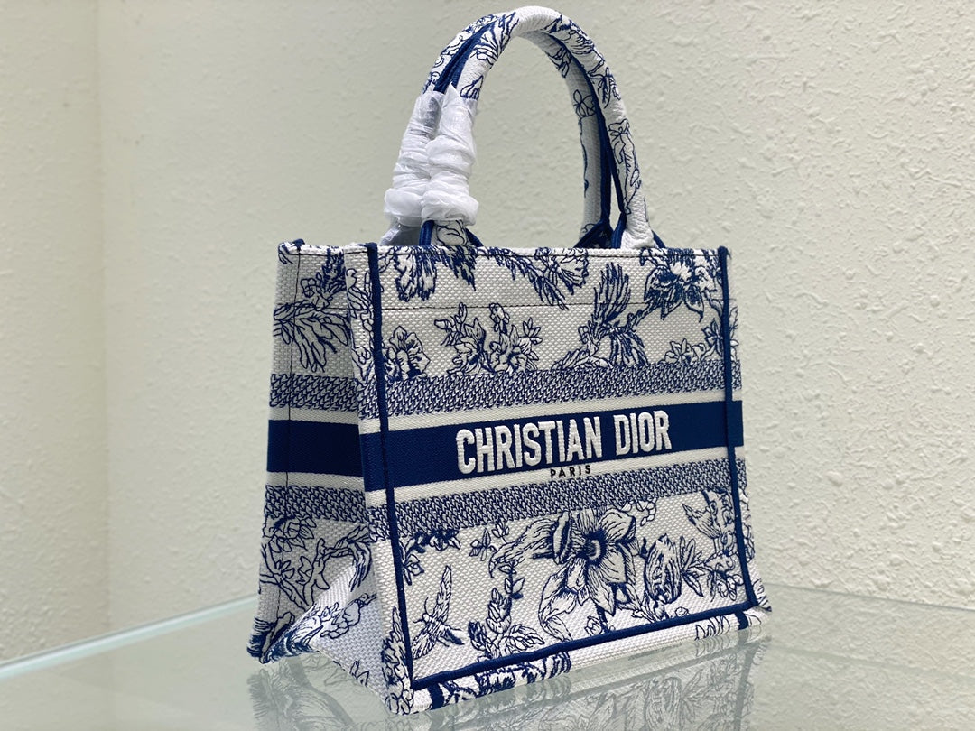 Small CD Book Tote 26.5cm Jardin Botanique Blue