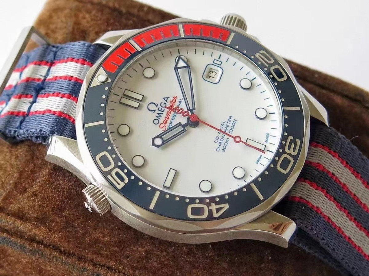 SEAMASTER COMMANDER WHITE DIAL TEXTILE STRAP