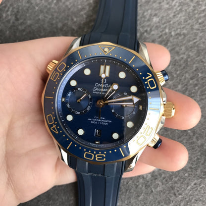 SEAMASTER DIVER 300M GOLD CASE CHRONOGRAPH 44MM BLUE DIAL