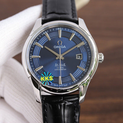 DE VILLE HOUR VISION 41MM STEEL CASE LEATHER STRAP