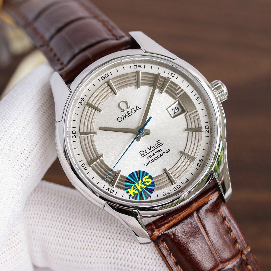DE VILLE HOUR VISION 41MM STEEL CASE LEATHER STRAP