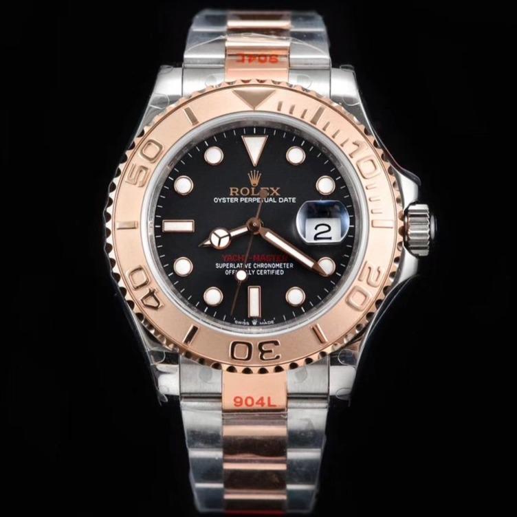YACHT-MASTER EVEROSE GOLD BLACK DIAL