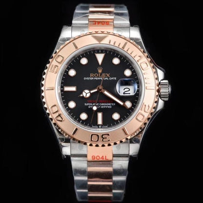 YACHT-MASTER EVEROSE GOLD BLACK DIAL