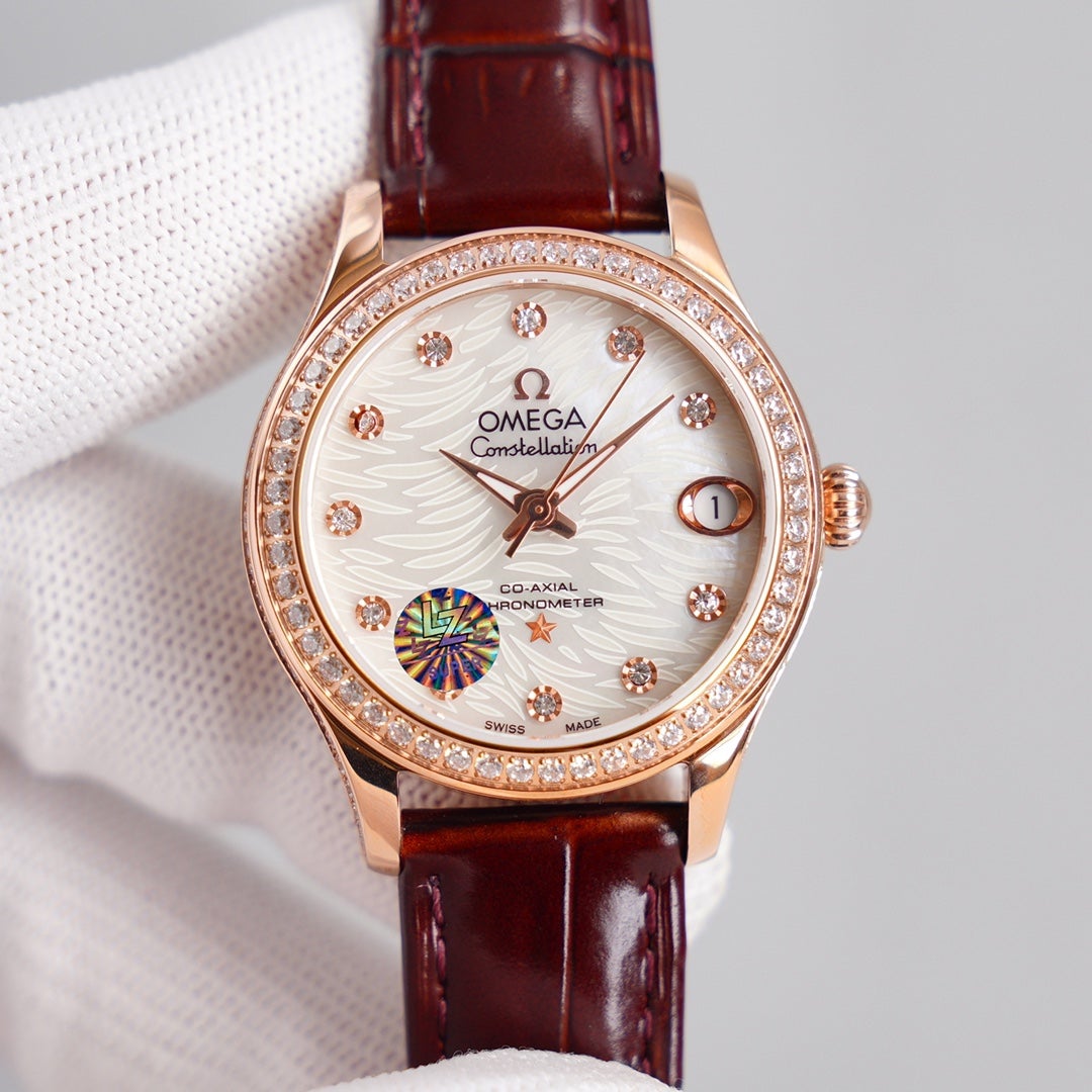 CONSTELLATION 33MM AUTOMATIC ROSE GOLD DIAMOND BEZEL