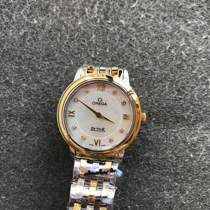 DEVILLE PRESTIGE 27MM QUARTZ GOLD STEEL DIAMOND NUMERALS