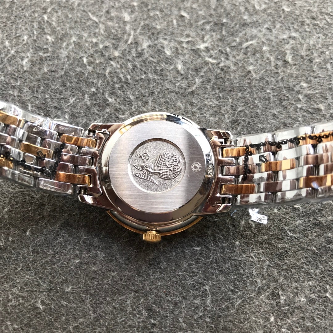 DEVILLE PRESTIGE 27MM QUARTZ GOLD STEEL DIAMOND NUMERALS