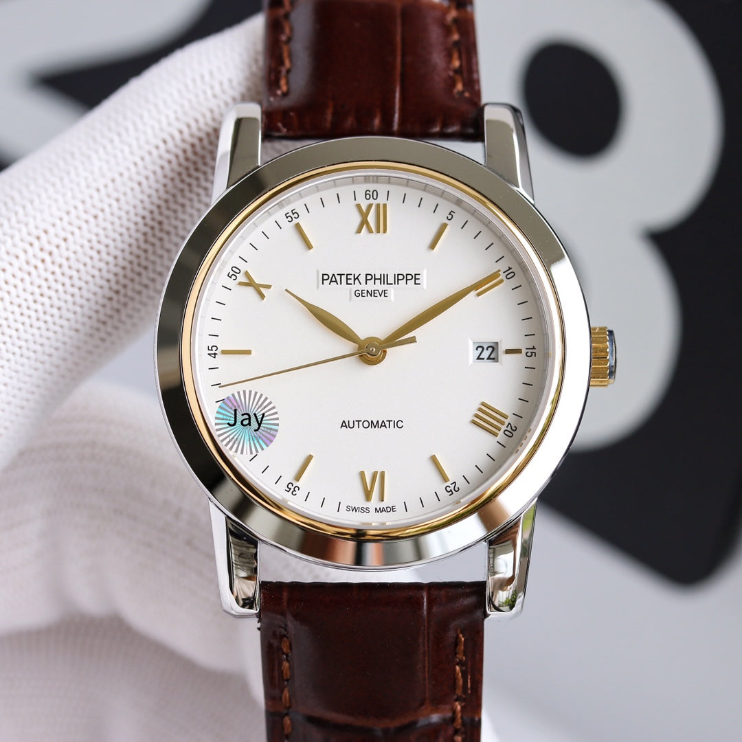 PATEK CALATRAVA 40MM DATE STEEL CASE WHITE DIAL
