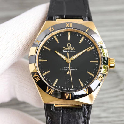CONSTELLATION 41MM GOLD CASE BLACK LEATHER