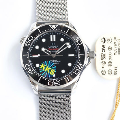 SEAMASTER DIVER 300 BLACK CERAMIC TITANIUM MESH