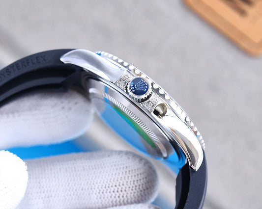 YACHT MASTER 42 CUSTOM DIAMOND BEZEL BLACK DIAL