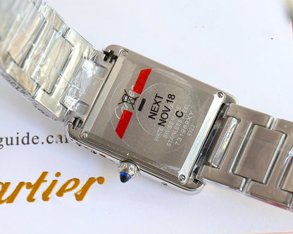 TANK MUST SMALL STEEL DIAMOND BEZEL WHITE DIAL