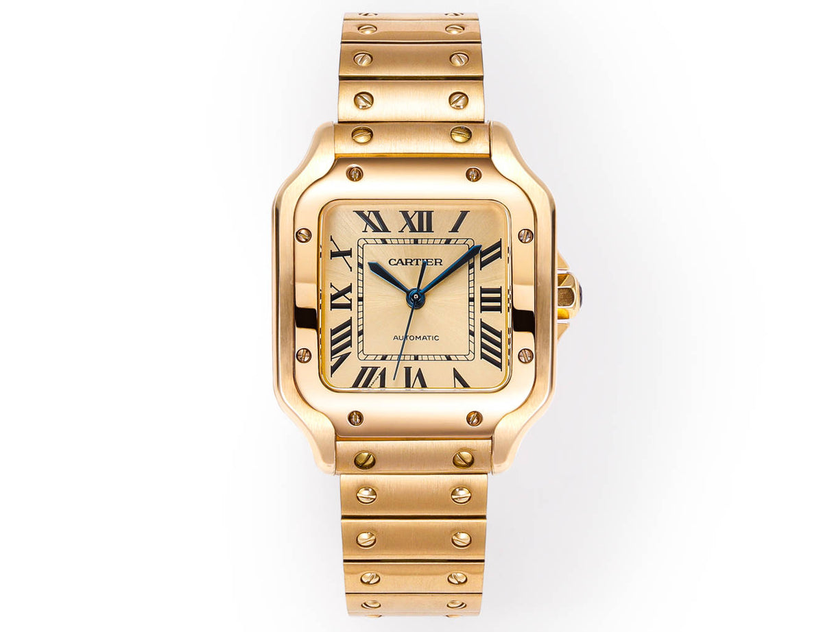 SANTOS LADY 35.1MM GOLD CASE GOLD DIAL