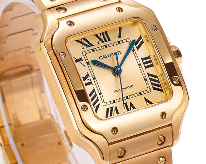 SANTOS LADY 35.1MM GOLD CASE GOLD DIAL