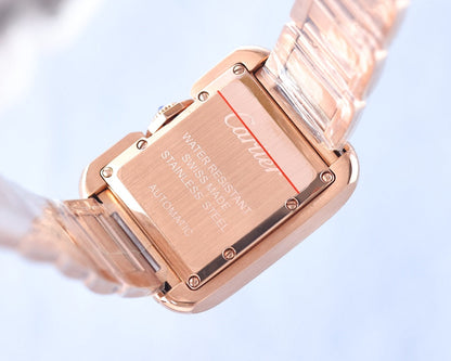 TANK ANGLAISE 30 PINK GOLD DIAMOND BEZEL
