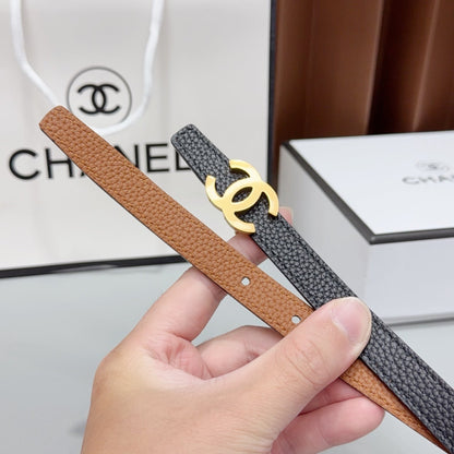 CC Logo Belt 1.5CM Textured Calfskin 212510