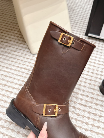 CC 26 Vintage Engineer Boots Brown Leather 930518
