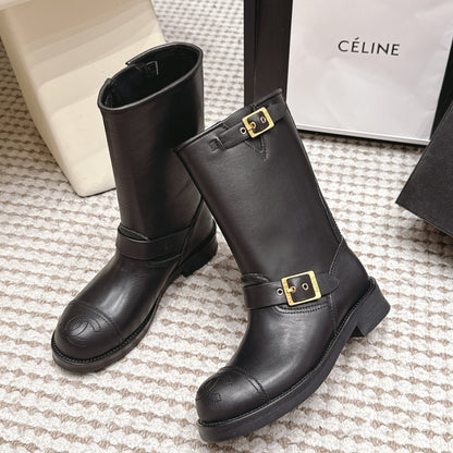 CC 26 Vintage Engineer Boots Black Leather 930517