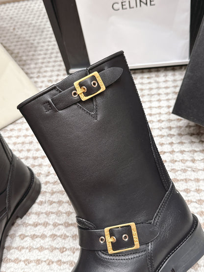 CC 26 Vintage Engineer Boots Black Leather 930517
