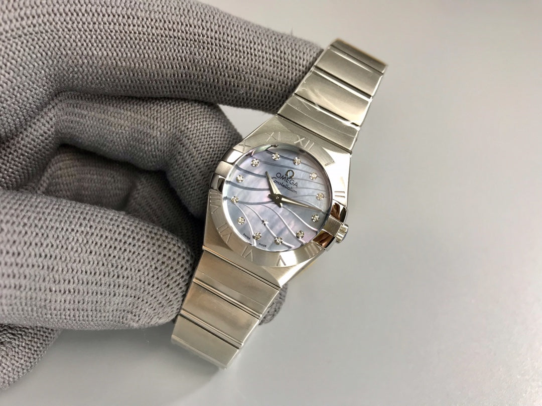 Omega Constellation 27mm Silver Mop Mother Pearl Dial