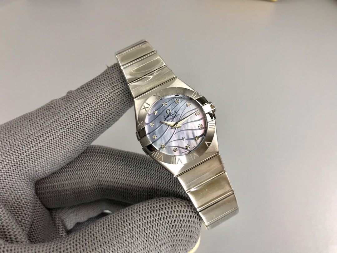 Omega Constellation 27mm Silver Mop Mother Pearl Dial