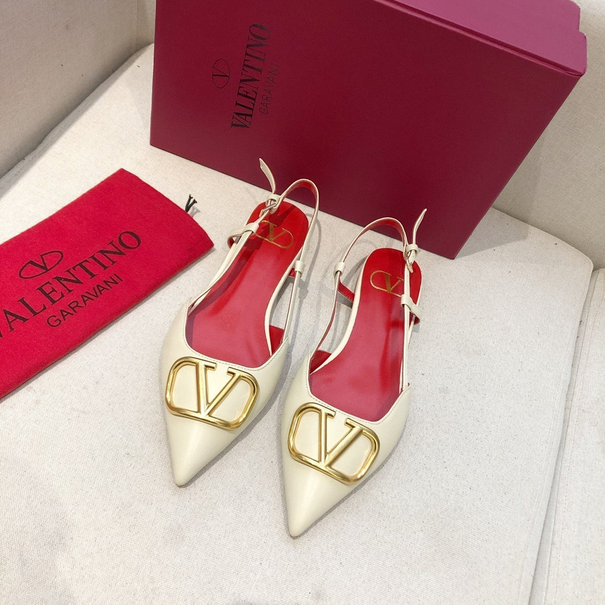 Valentino Slingback Flats Sheepskin