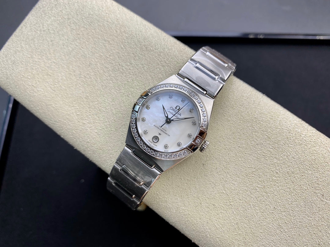 Omega Constellation 29mm Silver Mop Mother Pearl Dial